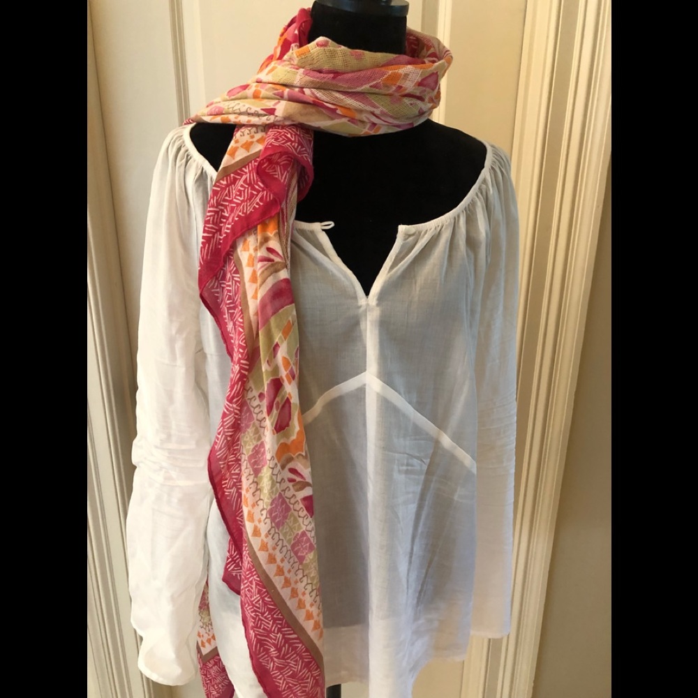 White linen long sleeve shirt